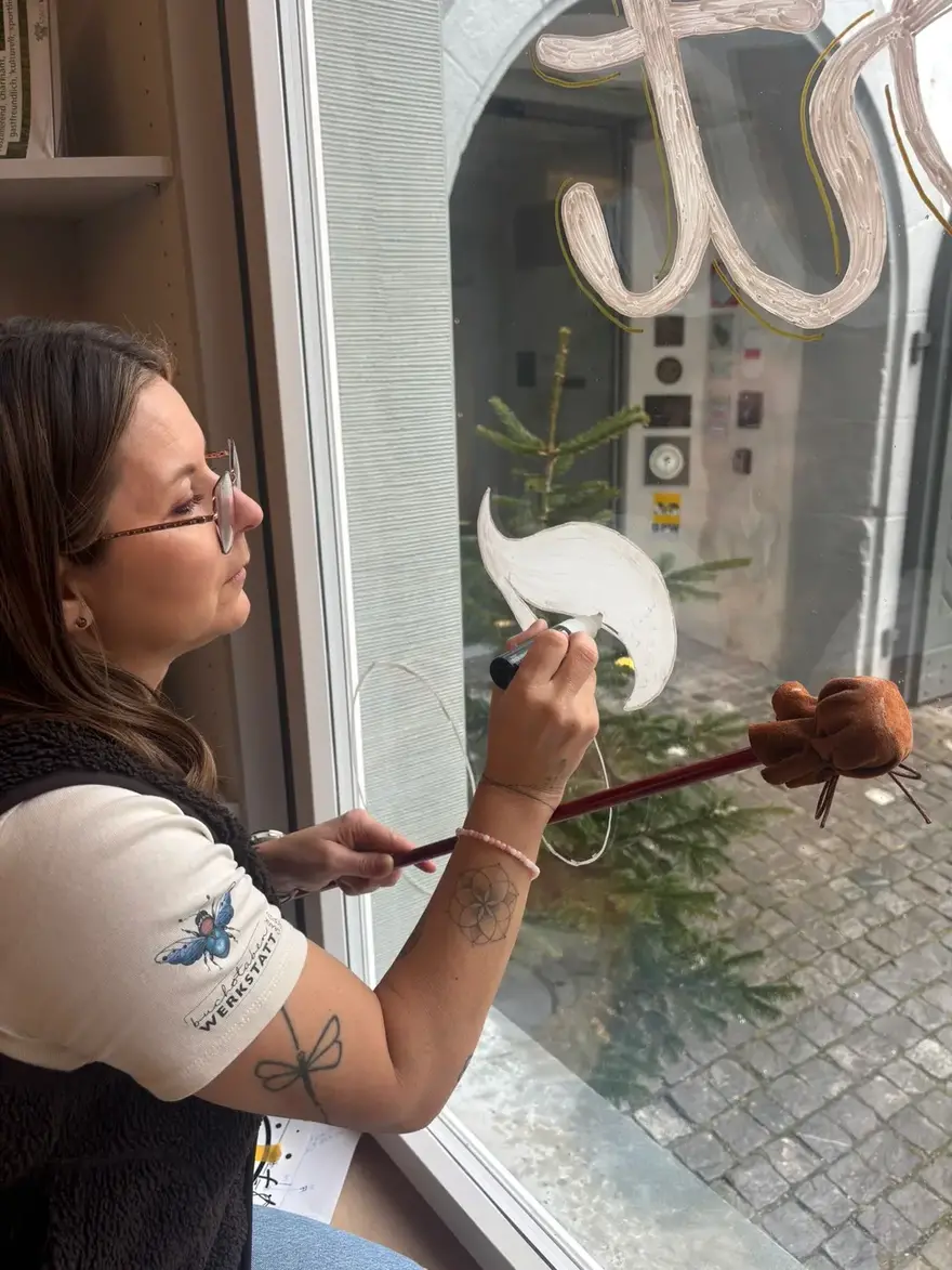 Fensterbeschriftung, Stadtbibliothek Wil 