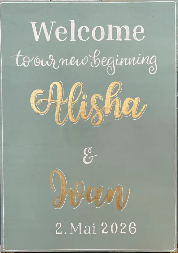 Hochzeitsschild A3, Holz CHF 120.-